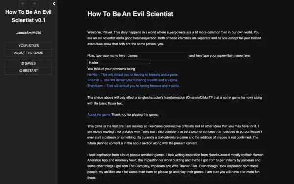 How to Be an Evil Scientist [v0.1] [JamesSmith780]