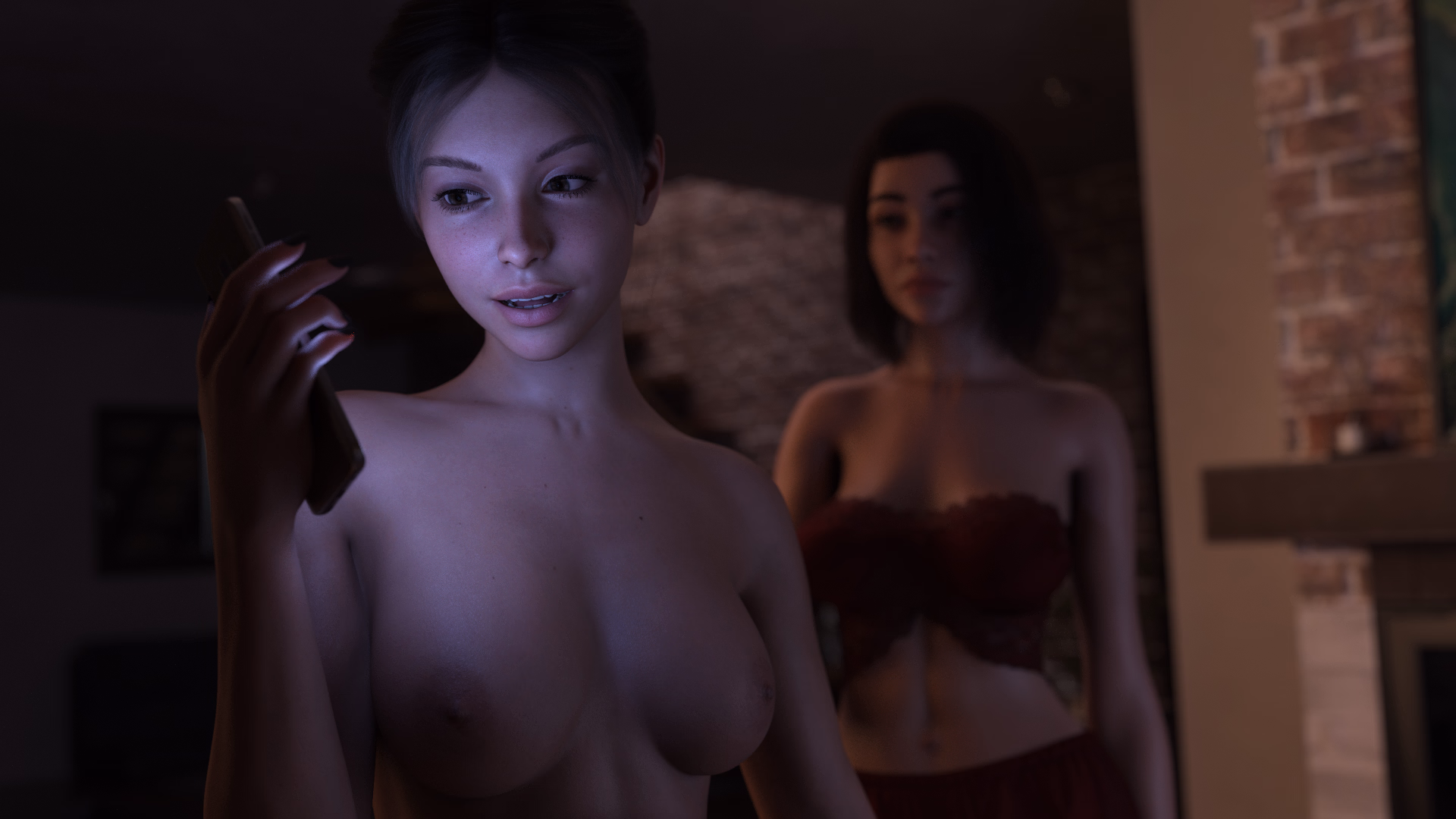 6027186 prologue nora home standing alice stealing phone looking screen talking | Free Adult Games